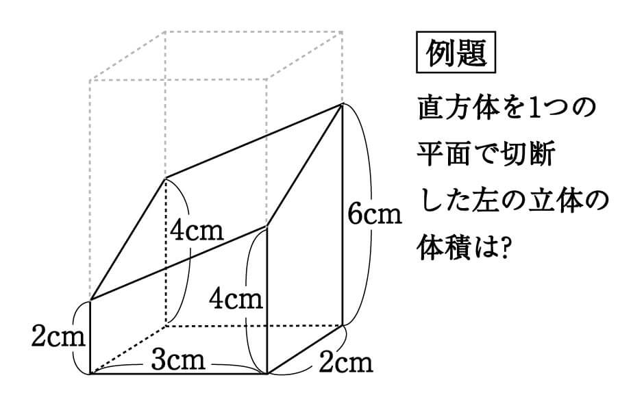 数学 斜めに切断された円柱 四角柱の体積は こう解くべし 受験の秒殺テク 6 勉強の悩み 疑問を解消 小中高生のための勉強サポートサイト Shuei勉強labo